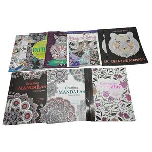 Lot of 12 Coloring Books for Adults
